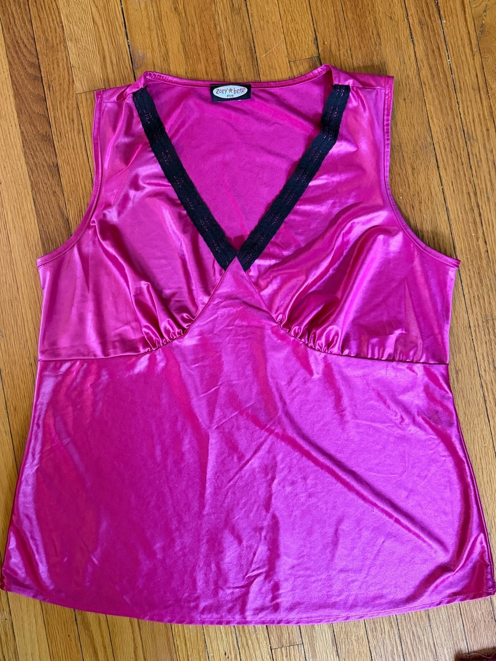 Hot Pink Silky Slip Tank Vintage Zoey Beth